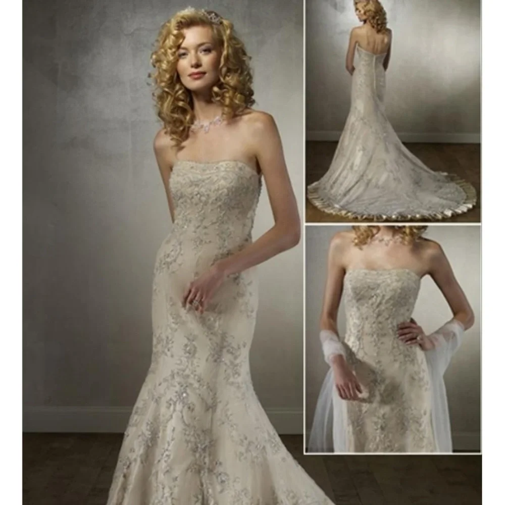 👰 STUNNING NWT! VINTAGE WEDDING GOWN - Picture 2 of 6